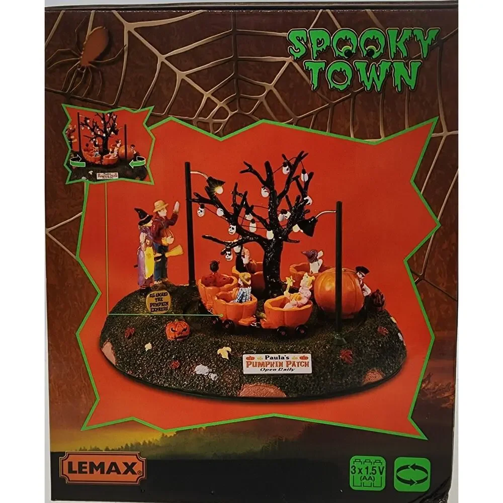 Lemax Spooky Town #34061 Paula's Animated Pumpkin Patch Train Ride 2023 NIB